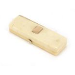 Georgian ivory toothpick case with gold mounts, 5.7cm wide : For Further Condition Reports, Please