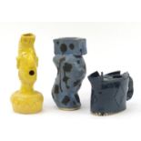 Three Modernist ceramic vessels including jug and figural vase, the largest 33.5cm high : For