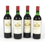 Four bottles of 1969 Chateau Siran Margaux red wine : For Further Condition Reports, Please Visit