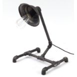 Industrial pipework table lamp, 45cm high : For Further Condition Reports, Please Visit Our Website,