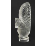 Lalique frosted and clear glass squirrel paperweight, etched Lalique France, 11cm high : For Further