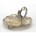 Arts & Crafts silver plated naturalistic dish by Hukin & Heath numbered 7942, 25cm wide : For