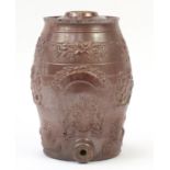 Victorian salt glazed stoneware barrel, 35cm high : For Further Condition Reports, Please Visit