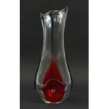 Large studio pottery Svaja tear drop shaped glass vase bearing etched mark to the base, 59cm
