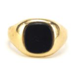 9ct gold black onyx signet ring, size S, 6.2g : For Further Condition Reports, Please Visit Our
