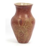 Large Andy Chan pottery floor standing vase, 47cm high : For Further Condition Reports, Please Visit