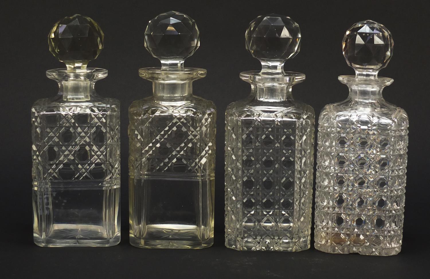 Nine 19th century cut glass decanters with stoppers, each approximately 22.5cm high : For Further - Image 5 of 17