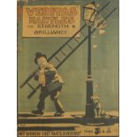Veritas Mantles advertising board, after Hassall, unframed, 46.5cm x 34.5cm : For Further