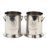 Pair of Louis Roederer design wine coolers with twin handles, 24.5cm high : For Further Condition