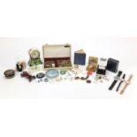 Sundry items including British pre-decimal coinage, wristwatches and elephant Covell style pendant :