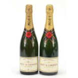 Two bottles of Moet & Chandon Champagne : For Further Condition Reports, Please Visit Our Website,