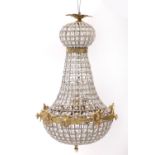 Ornate gilt brass chandelier, 75cm high : For Further Condition Reports, Please Visit Our Website,