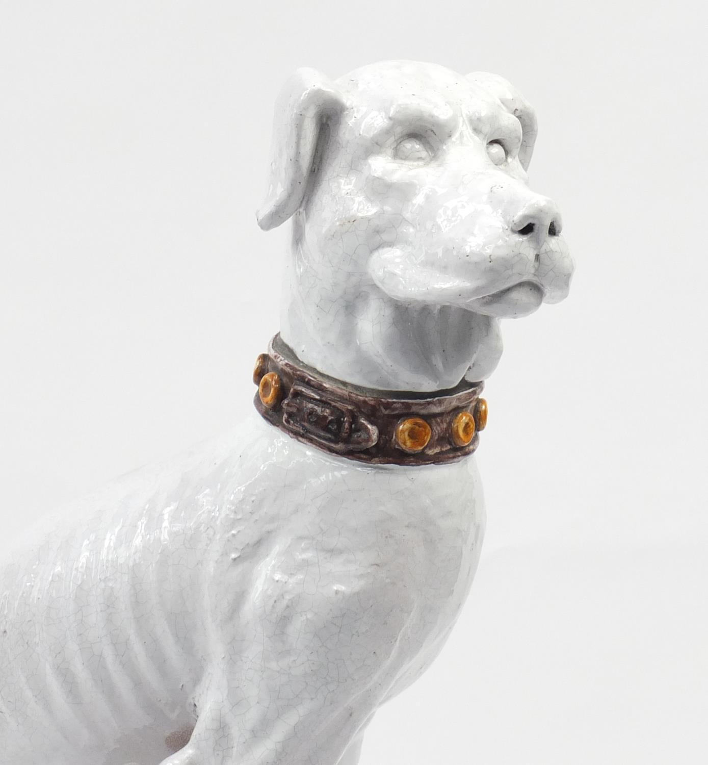 Large Italian pottery floor standing model of a seated greyhound, 102cm high : For Further Condition - Image 2 of 7