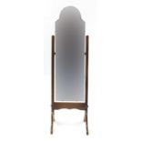 Art Deco style mahogany Cheval mirror, 150cm high : For Further Condition Reports, Please Visit