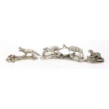 Three silver plated animals by Alden Arts including an otter, the largest 17cm wide : For Further