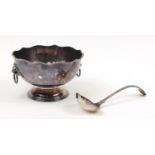 Sheffield silver plate punch bowl and ladle, the punch bowl 26.5cm in diamter : For Further