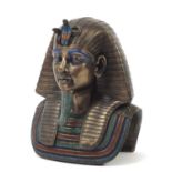 Large bronzed bust of Tutankhamun, 30cm high : For Further Condition Reports, Please Visit Our