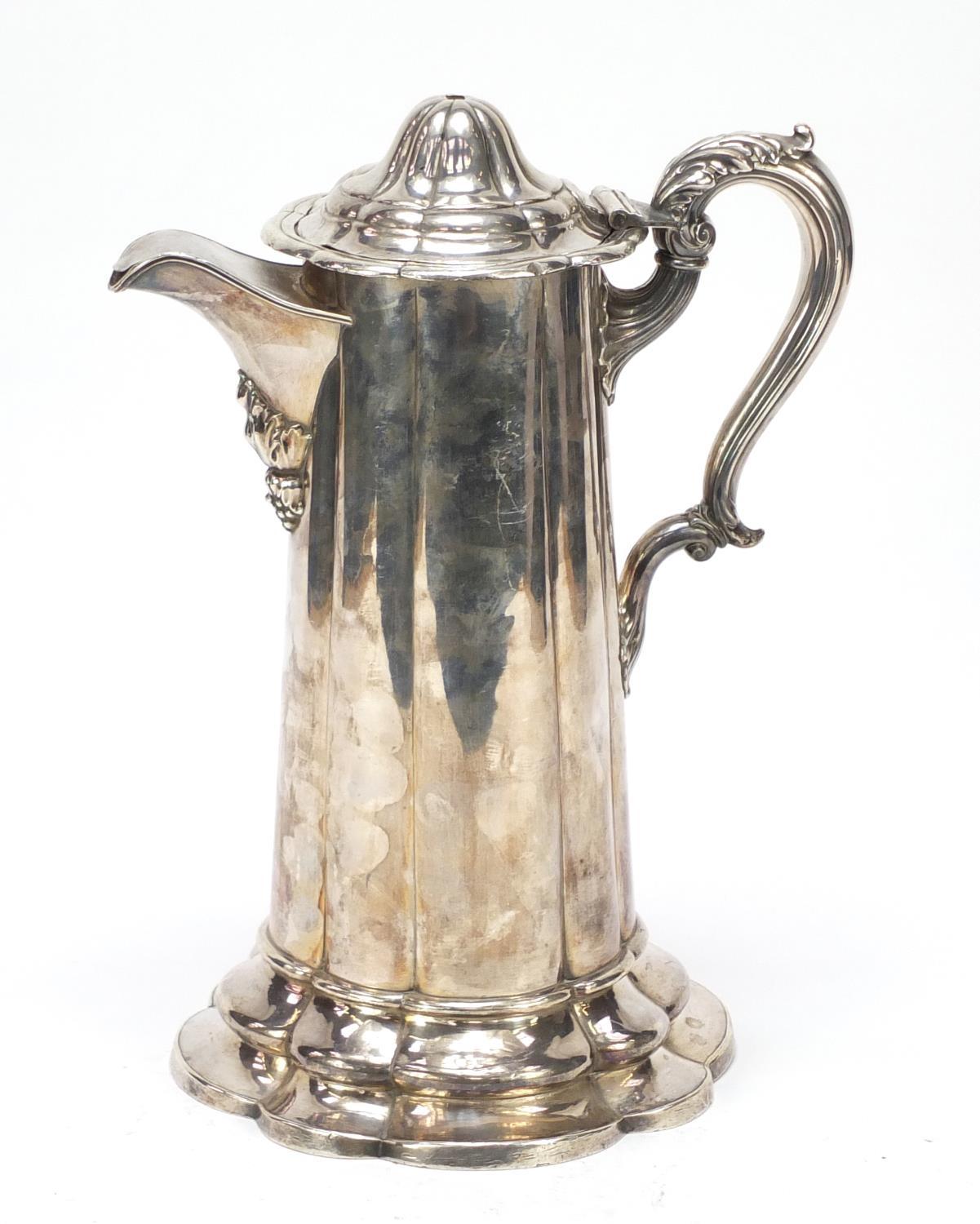 Large silver plated communion wine jug, 34.5cm high : For Further Condition Reports, Please Visit - Image 2 of 8