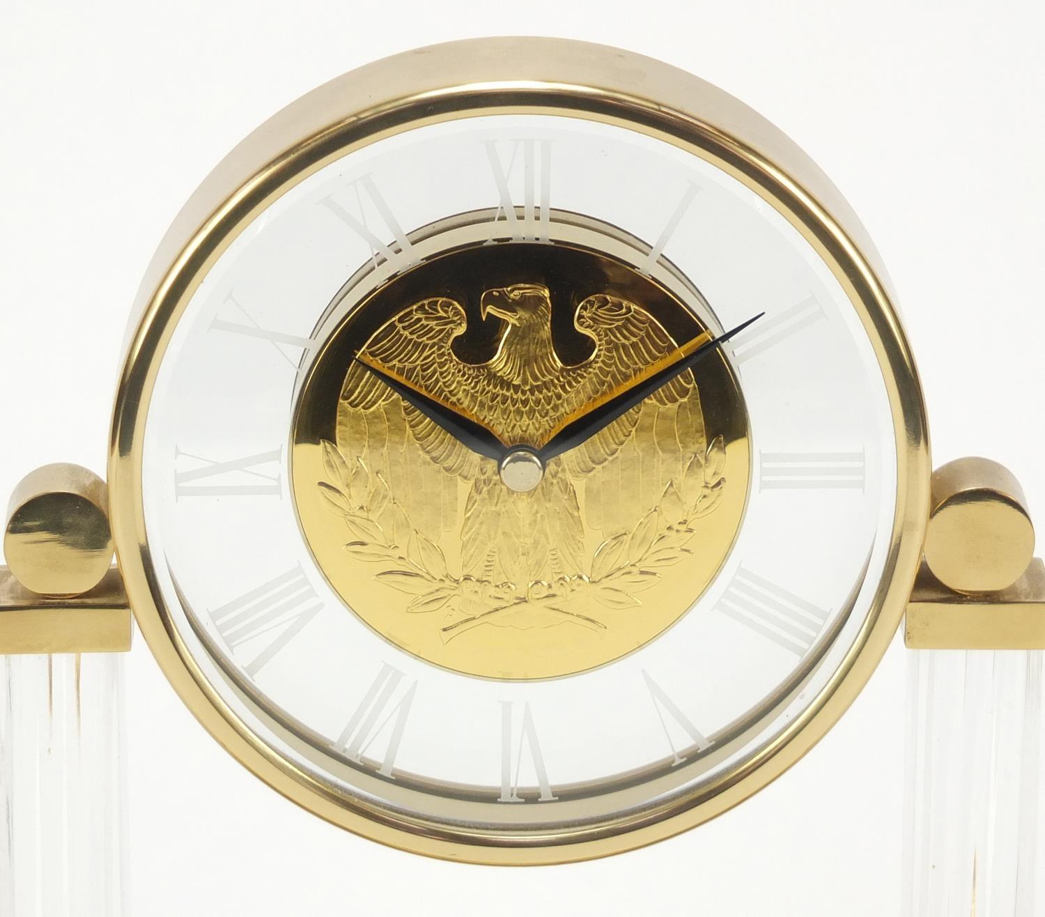 Franklin Mint golden eagle commemorative clock by Gilroy Roberts, 21cm high : For Further - Image 3 of 12