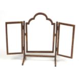 Victorian mahogany triple aspect folding mirror, 69.5cm high : For Further Condition Reports, Please