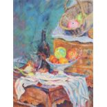 Rolf Harris - Still life with vessels, pencil signed giclée print in colour, 166/695, mounted framed