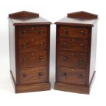 Pair of mahogany pedestal stands, each fitted with four graduated drawers, 80cm H x 44cm W x 57cm
