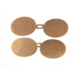 Pair of 9ct gold cufflinks, Chester hallmarks, 2.2cm in length, 7.8g : For Further Condition