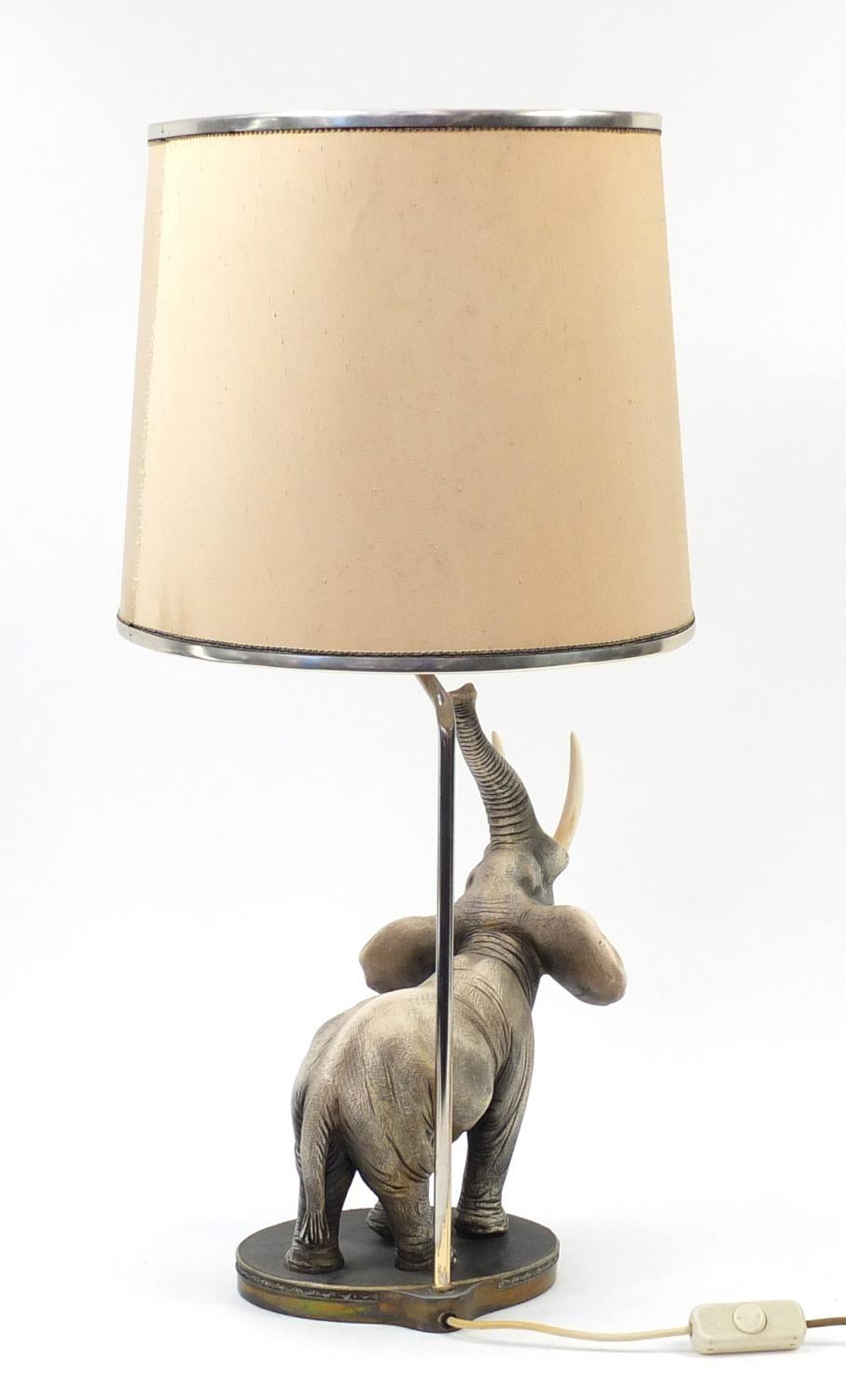 1970's elephant design lamp with shade, 84.5cm high : For Further Condition Reports, Please Visit - Image 7 of 11