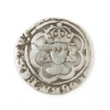 Antique hammered silver long cross penny : For Further Condition Reports, Please Visit Our