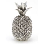 Large silvered model of a pineapple, 26cm high : For Further Condition Reports, Please Visit Our