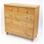 Victorian pine five drawer chest, 104cm H x 106cm W x 44cm D : For Further Condition Reports, Please