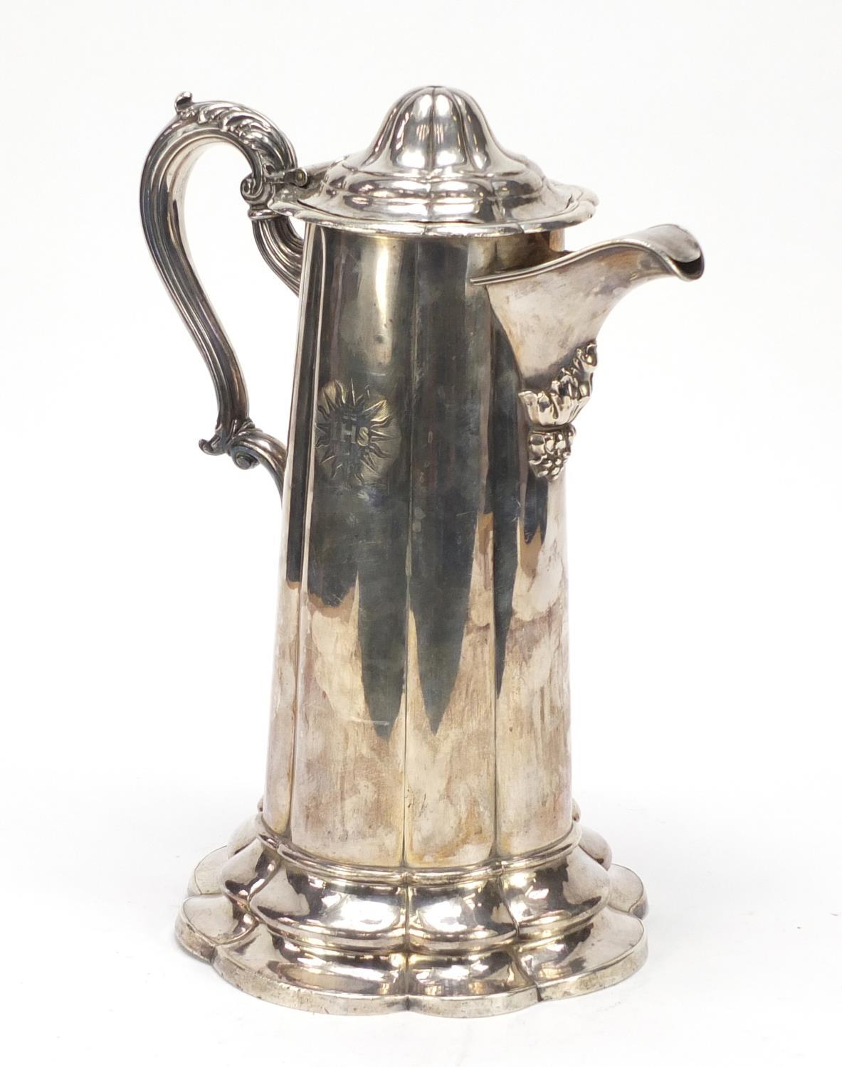 Large silver plated communion wine jug, 34.5cm high : For Further Condition Reports, Please Visit - Image 6 of 8