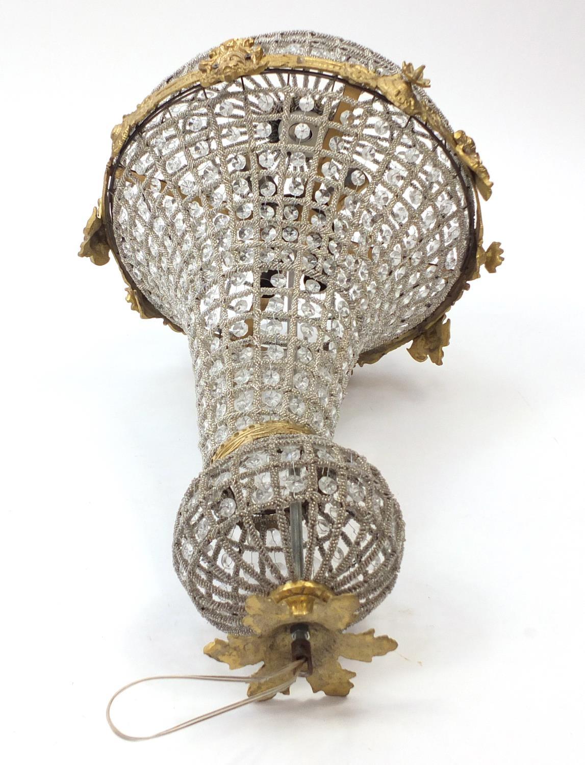 Ornate gilt brass chandelier, 75cm high : For Further Condition Reports, Please Visit Our Website, - Image 3 of 4