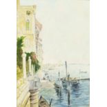 A view towards San Giorgio, Maggiore, watercolour on card, inscribed Franz Richard Unterberger