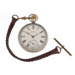 Gentleman's silver open face Waltham pocket watch with subsidary dial, Birmingham 1876, 4.8cm in