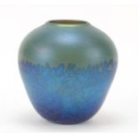 Iridescent Art Glass vase by Carlson, numbered 3864, 14.5cm high : For Further Condition Reports,