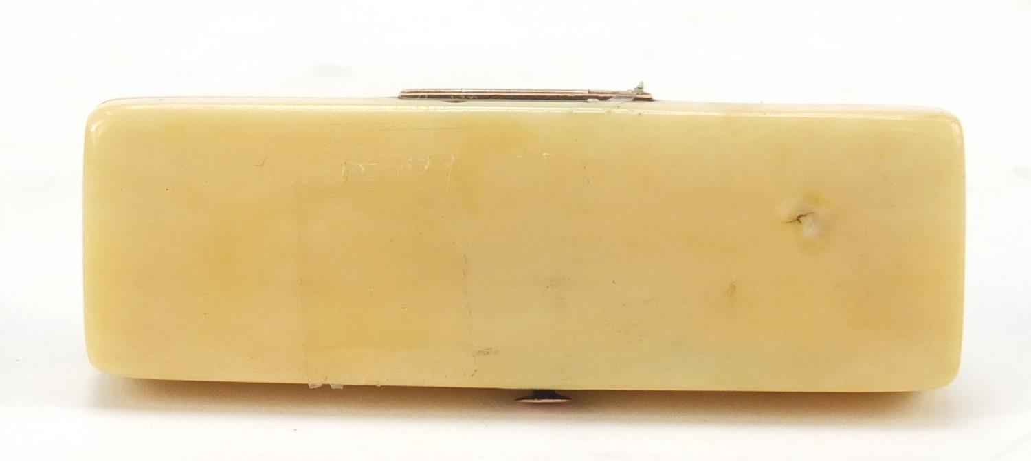 Georgian ivory toothpick case with gold mounts, 5.7cm wide : For Further Condition Reports, Please - Image 10 of 11