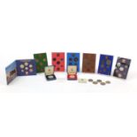 British coinage including two silver proof commemorative crowns, coinage of Great Britain and