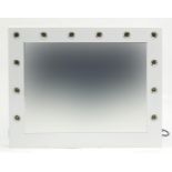 White metal illuminated make up mirror, 80cm x 65cm : For Further Condition Reports, Please Visit