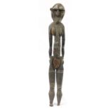 Large Sepik River tribal interest carved wood female ancestor figure from Papua New Guinea, 157cm