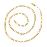 9ct gold curb link necklace, 45cm in length, 5.6g : For Further Condition Reports, Please Visit