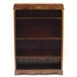 Mahogany open book case with three adjustable shelves and gilt metal mounts, 151cm H x 102.5cm W x