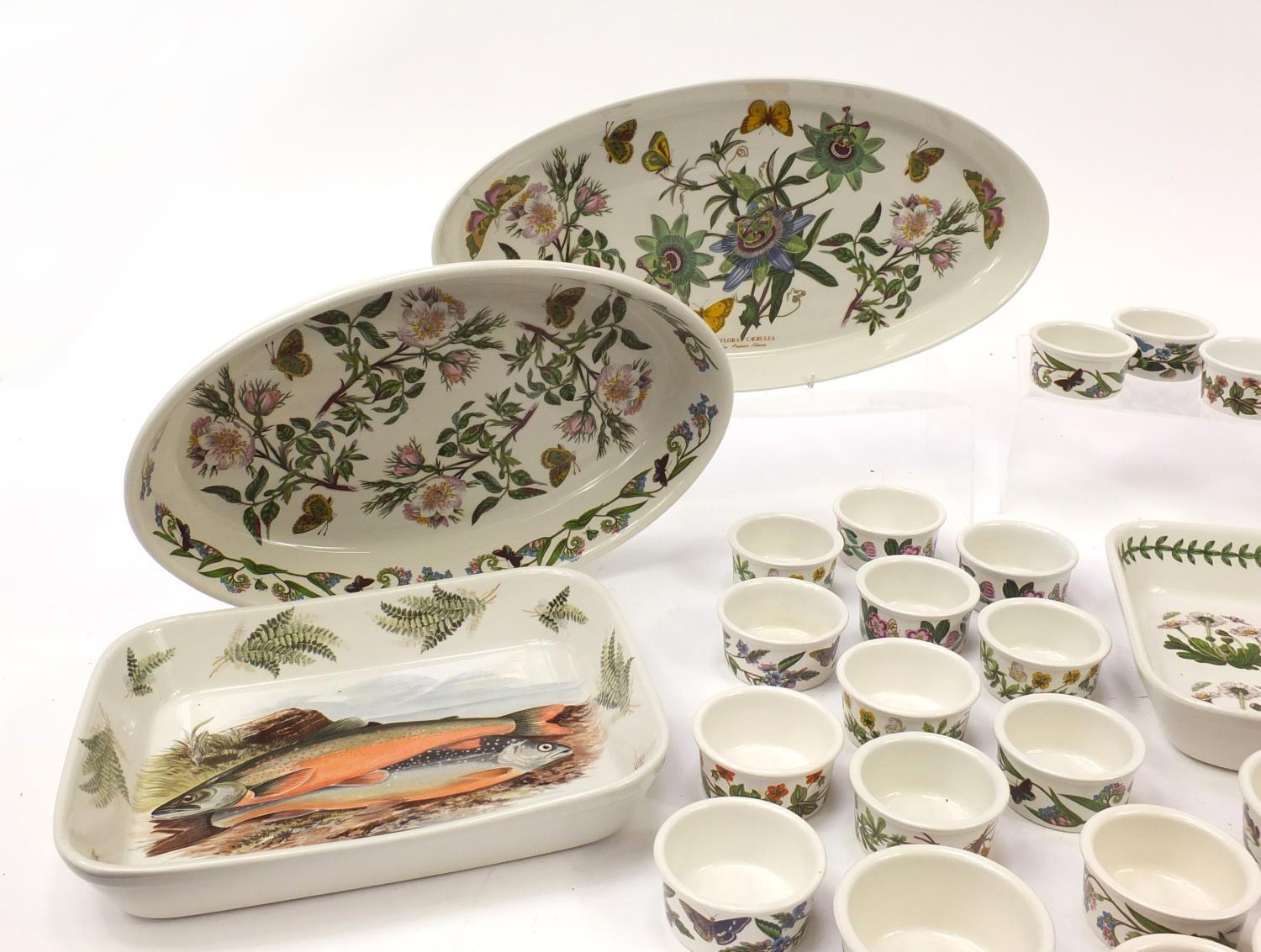 Portmeirion Botanic Garden dinnerware including meat plates and ramekins, the largest 35cm in length - Image 3 of 19