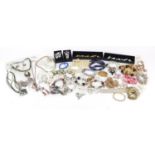 Costume jewellery including some silver with semi precious stones : For Further Condition Reports,