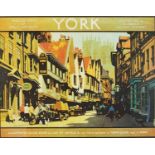 After Fred Taylor - Modern York poster, framed and glazed, 47cm x 59cm : For Further Condition
