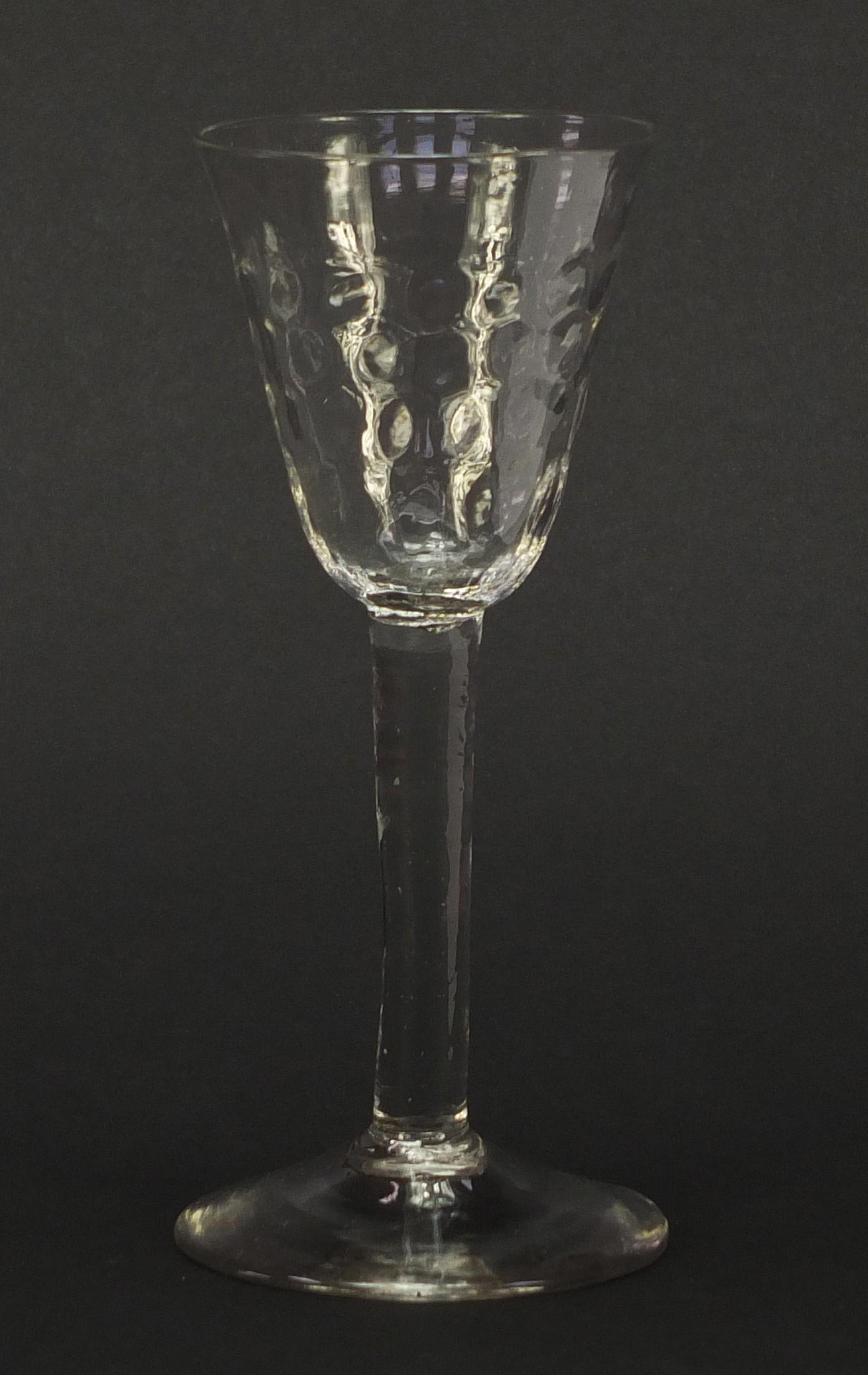 18th century wine glass bobbled bowl, 17cm high : For Further Condition Reports, Please Visit Our - Image 3 of 7