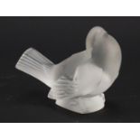 Lalique frosted glass bird paperweight, etched Lalique France, 8.5cm high : For Further Condition