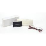 Pair of Versace glasses with case and box : For Further Condition Reports, Please Visit Our Website,