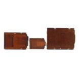 Three Victorian mahogany camera plates, the largest 27cm high : For Further Condition Reports,