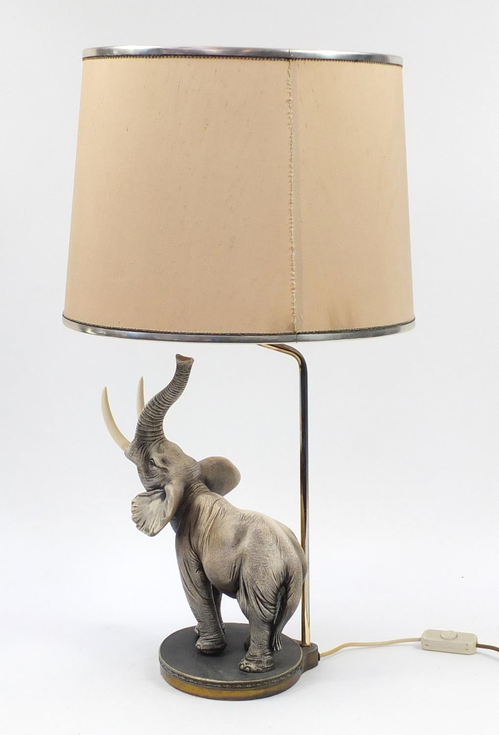 1970's elephant design lamp with shade, 84.5cm high : For Further Condition Reports, Please Visit - Image 5 of 11